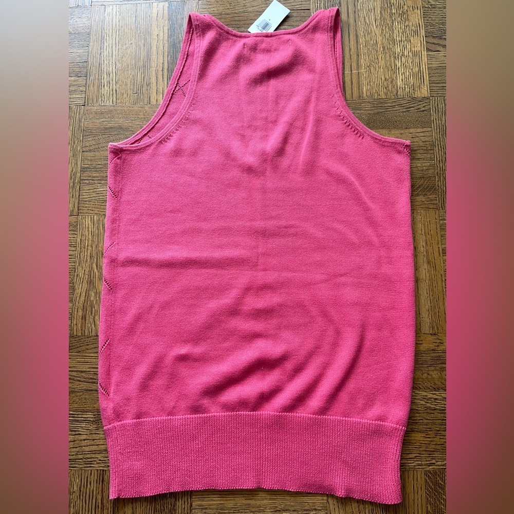 NWT Pink Green Argyle Cotton Sweater Vest - Picture 7 of 7